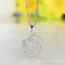 Round Silver Necklace 2016 Wholesale Factory Product 925 Silver Necklace Designs Girls SCR015